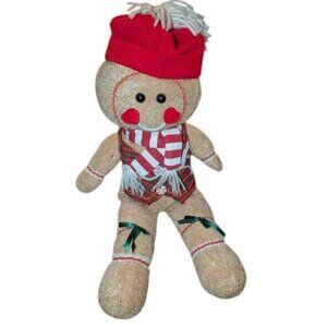 PBC Intl Gingerbread Boy Christmas Musical Plush Christmas Stuffed Sitters 16"